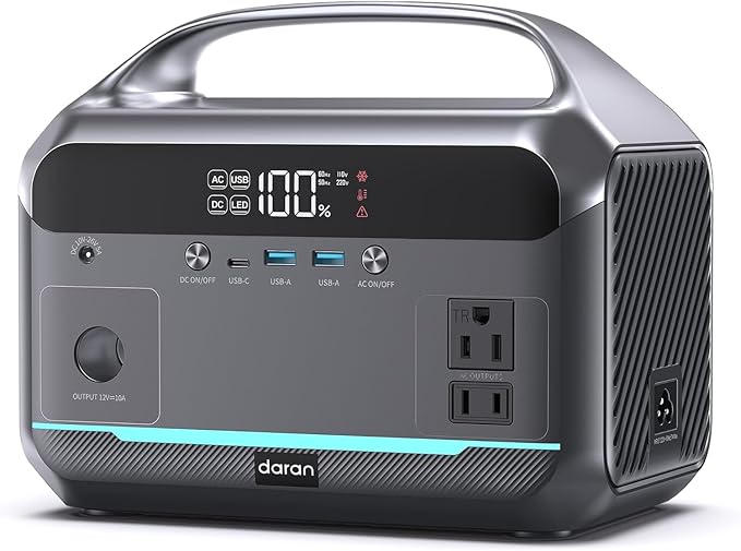 Portable Power Station 90,000mAh, 288Wh LiFePO4 Battery Backup w/ 2× 350W (600W Surge) 110V Pure
