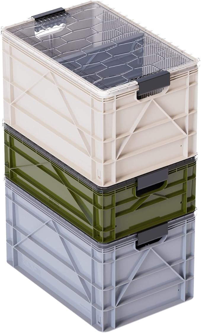 SIDIO CRATE Starter Pack - Two Full Size and One Half Size SidioCrate, Stackable Outdoor Organizer