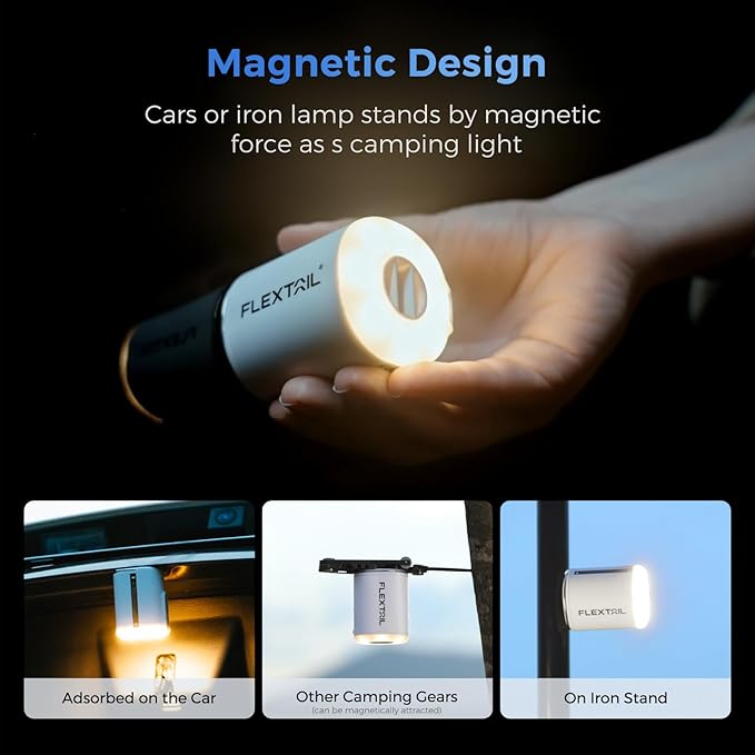 FLEXTAILGEAR Portable Air Pump with Camping Lantern Tiny Pump 2X 4kPa Air Pump for Inflatables