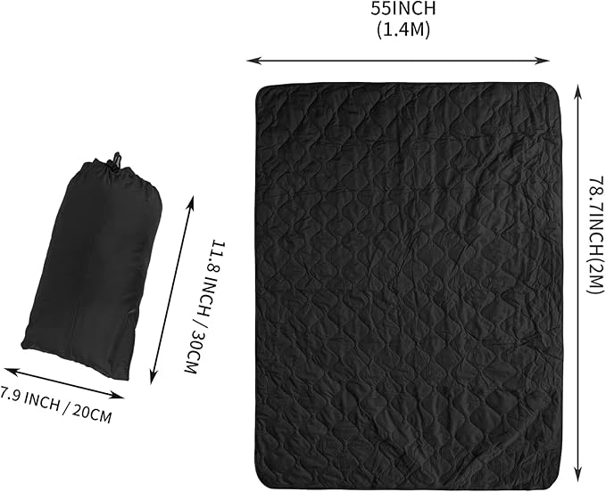 Poncho Liner Military Insulation Blanket Camo with Compression Carry Bag for Outdoors Hiking Jungle