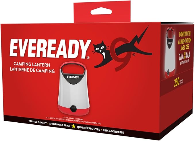 Eveready LED Camping Lantern X-250 (2-Pack), Super Bright Tent Lights, Rugged Water Resistant LED