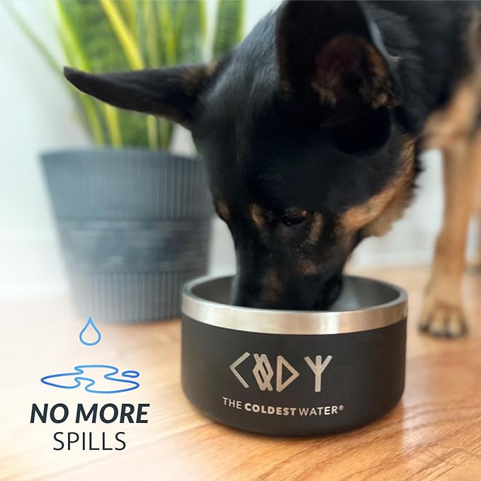 Coldest Dog Bowl - Anti Rust Metal & Non Slip Dog Bowls Large, Spill Proof Heavy Duty 3 Layers