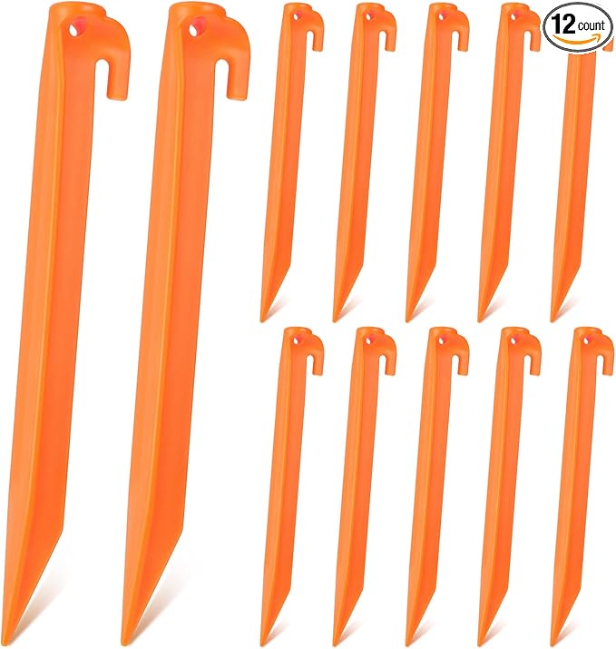 Yalikop 9 Inch Plastic Inflatable Tent Stakes Black Replacement Yard Inflatable Accessories for