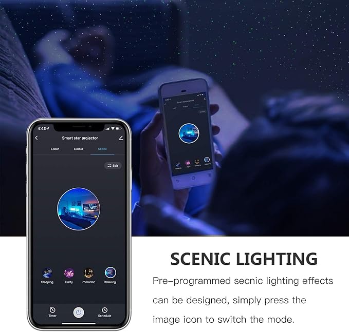 Star Projector, Galaxy Projector for Bedroom, Smart APP & Voice Control Galaxy lamp, Compatible