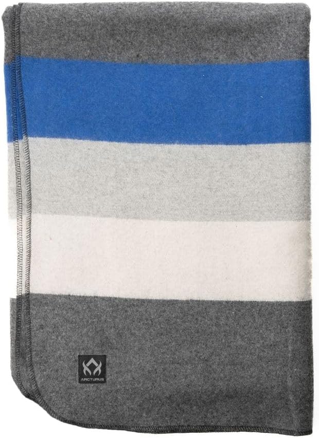 Arcturus Rainier Wool Blanket - 4.5lbs Warm, Heavy, Washable, Large | Great for Camping, Outdoors