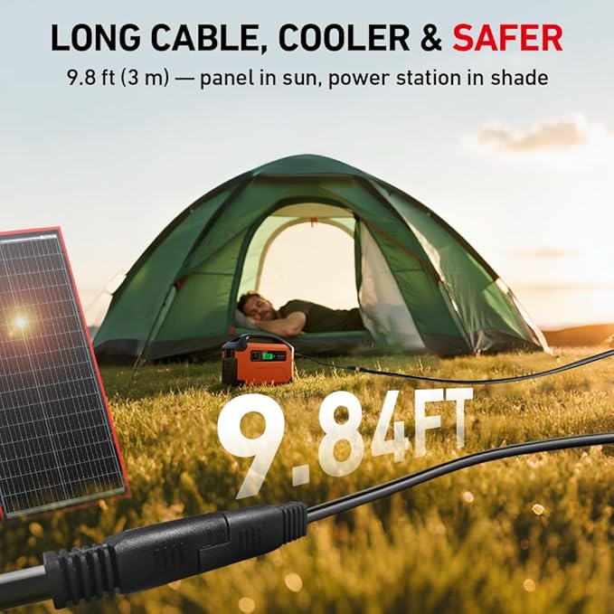 DOKIO 300W Portable Foldable Solar Panel Kit (19.3x37.4in, 15.2lb), with Separate Controller and