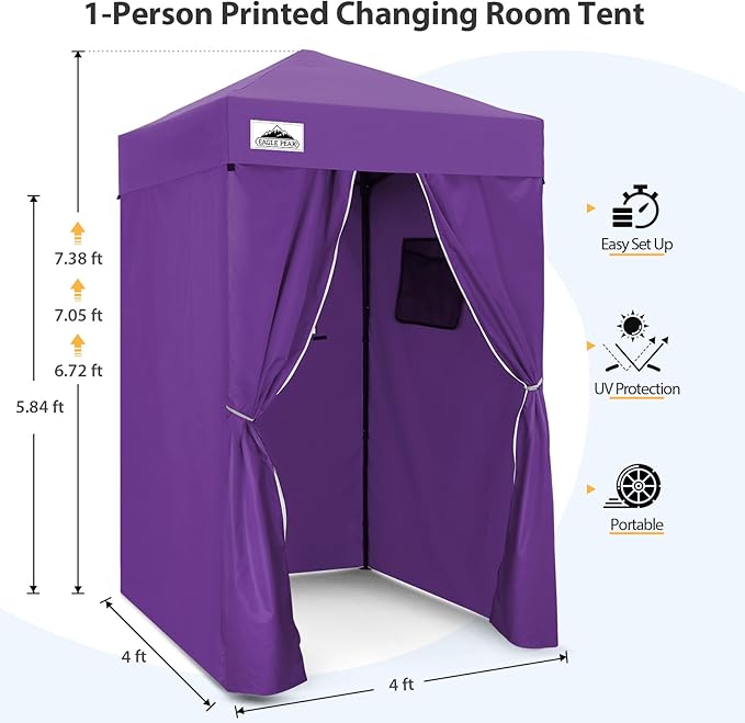 EAGLE PEAK Flex Compact 4x4 Pop-up Canopy Changing Room, Portable Dressing Room, Privacy Changing