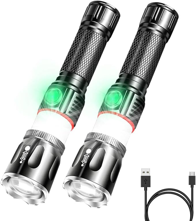 Tactical Flashlight Rechargeable, High Lumens Led Flashlights Handheld-Magnetic Base, Super Bright
