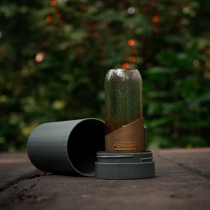 Fire-Maple Orange Camping Lantern Glass, Steel & Aluminum | Propane or Isobutane Fuel Canister