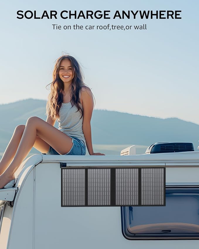 60W Portable Solar Panels, Foldable Solar Panel Charger for Portable Power Station(Under 500W)
