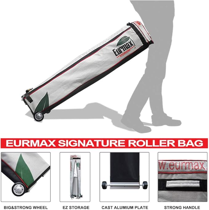 Eurmax USA 10'x15' Pop-up Canopy Tent Commercial Instant Canopies with 4 Removable Zipper End Side