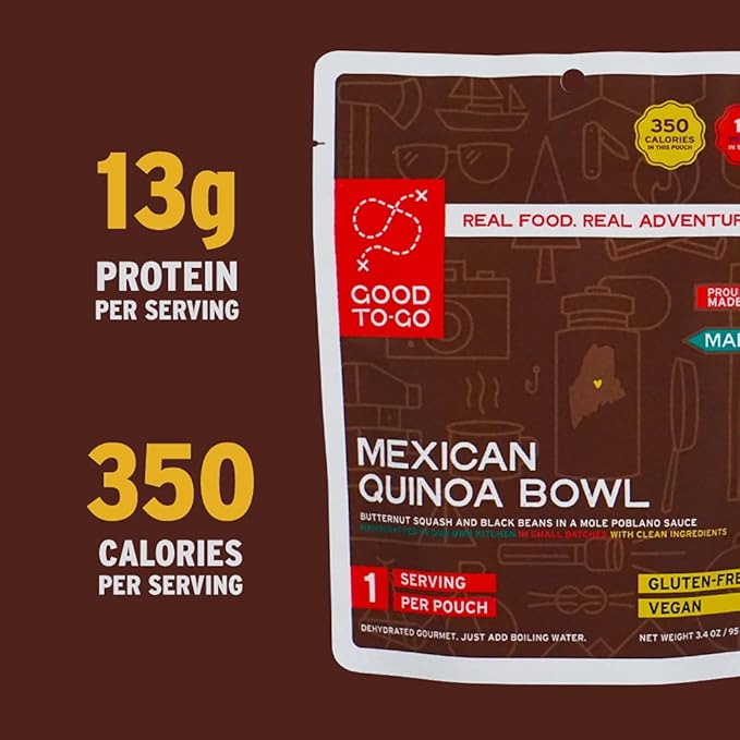 GOOD TO-GO Mexican Quinoa Bowl | Camping Food, Backpacking Food | Just Add Water Meals, Backpacking