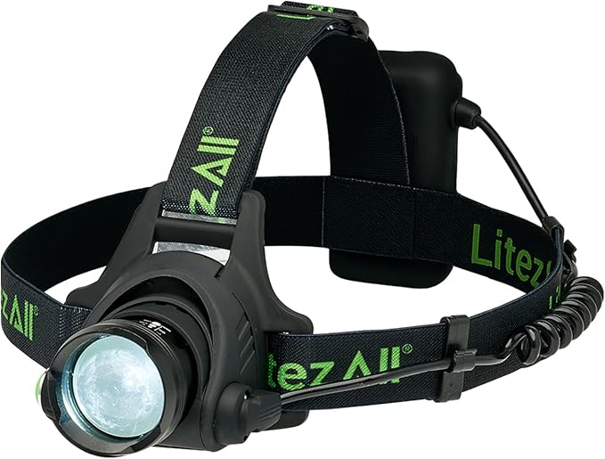 LitezAll LED Headlamp Work Light, 800 Lumen Adjustable Battery Powered Head lamp with 3 Modes