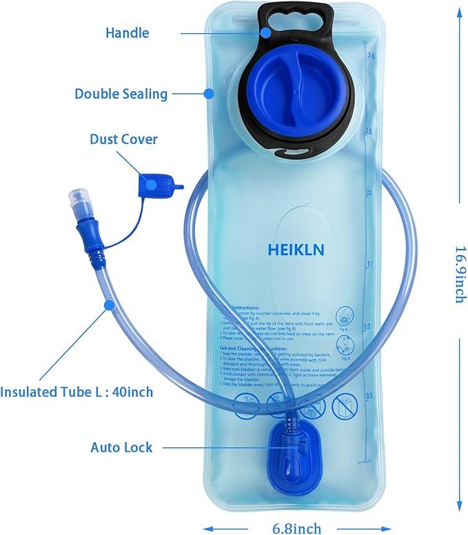 Hydration Bladder 1.5L-2L-3L,Leak Proof Water Reservoir, BPA Free Military Water Storage Bladder