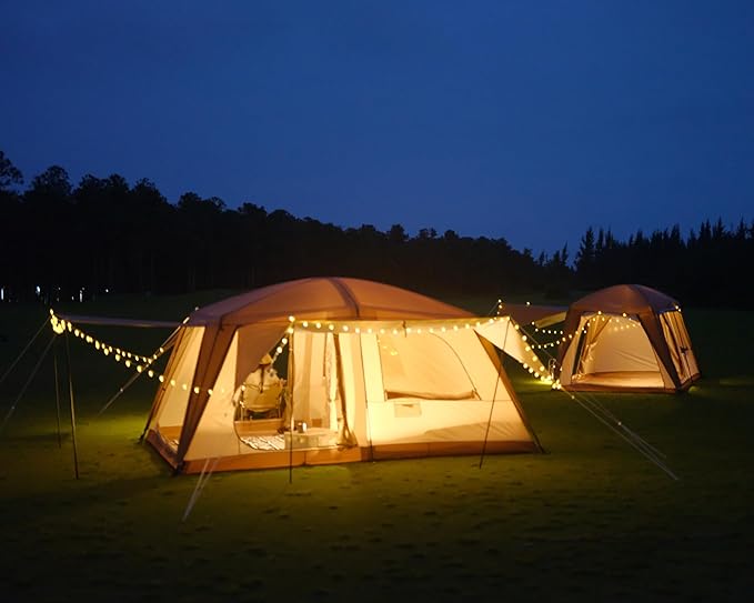 Vidalido 8-10 Person Camping Tent with 3 Door 2 Room Large Family Cabin Tents, Double Layer