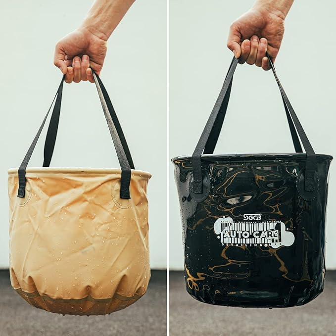 SGCB Collapsible Bucket 4 Gallon with Handle Light Weight PVC Portable Folding Bucket Water