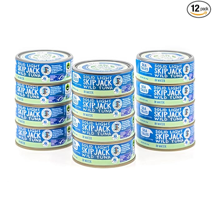 Sea Tales Solid Light Skipjack Canned Tuna in Water - 100% Pole & Line Wild Sustainably Caught