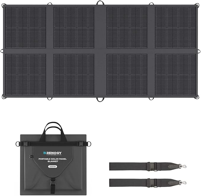 Renogy 200 Watt Solar Panel Blanket, N-Type Portable Foldable Solar Panels, 25% High Efficiency