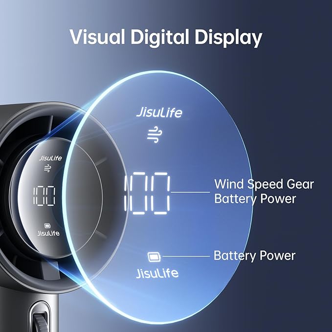 JISULIFE Handheld Fan Pro Series - Extreme Cooling Output: 1-100 Speed Scroll Wheel, Metal Body