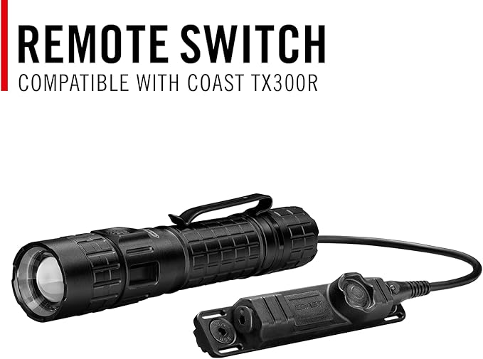 Coast TX300R 3000 Lumen Rechargeable Long Range Tactical LED Flashlight with Strobe, Spot and Flood