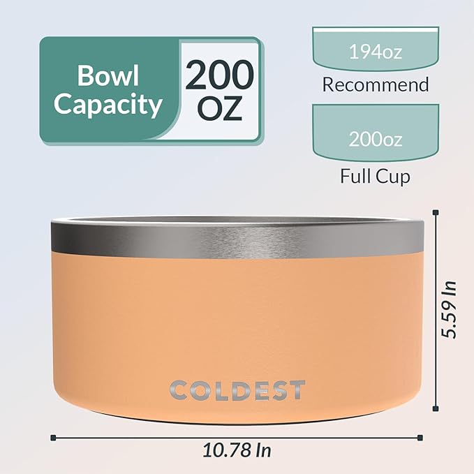Coldest Dog Bowl - Anti Rust Metal, Non Slip, 3 Layers Insulated Stainless Steel Dog Bowls - Spill