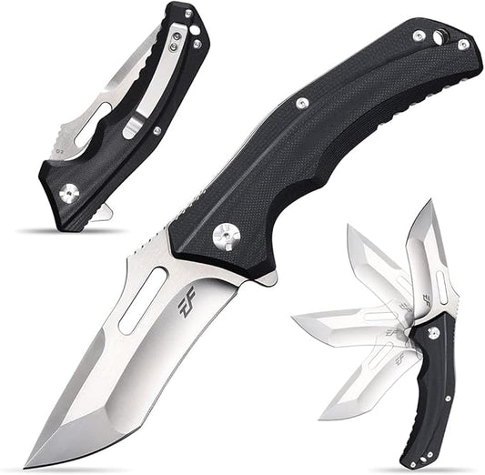 Eafengrow EF908 Pocket Knife Sanding Finished D2 Steel Blade G10 Handle Pocket Clip and Liner Lock