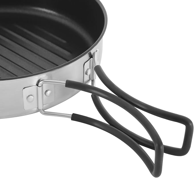Portable Camping Cookware Set, 304 Stainless Steel Outdoor Camping Cooking Pots and Pans with