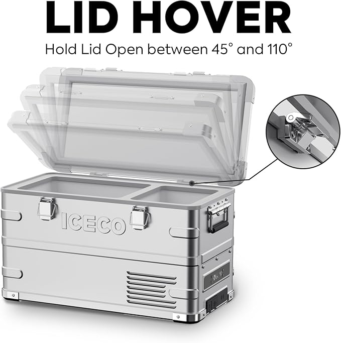 ICECO APL35 12V Refrigerator, 37Qt Dual Zone Portable Refrigerator Freezer Equipped SECOP Nano