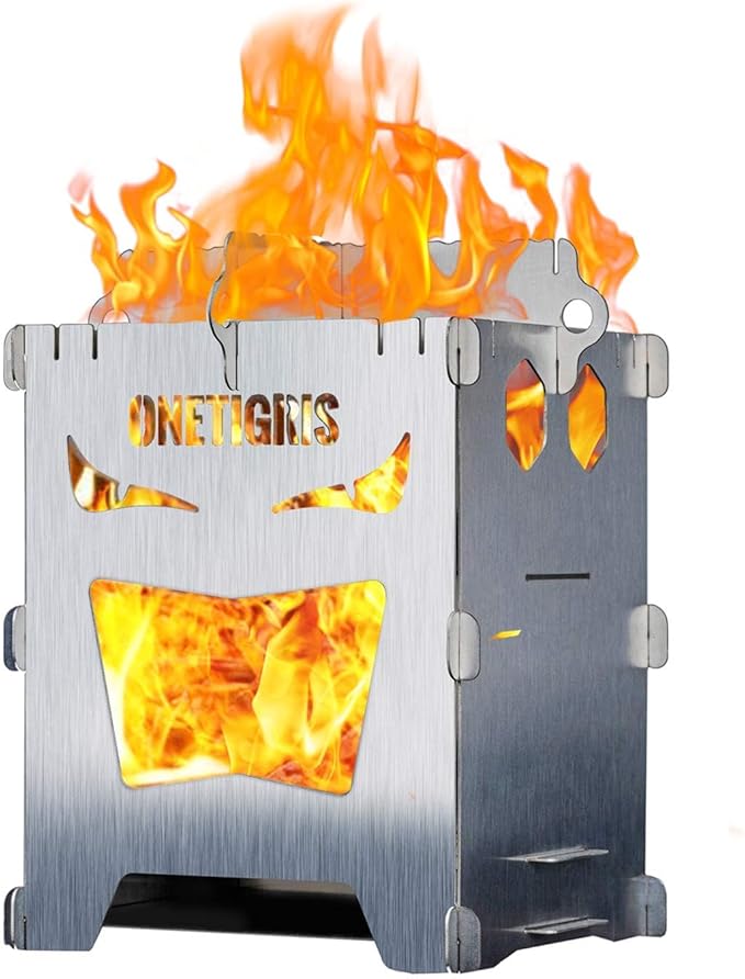 OneTigris Camping Backpacking Stove Portable Foldable Burning Wood Stove for Outdoor Hiking Picnic