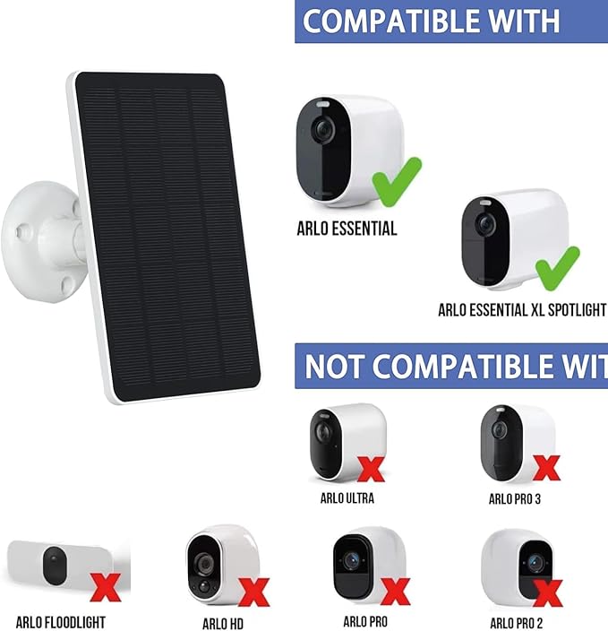 5W Solar Panels for Security Cameras - Compatible with Ring Spotlight Cam(Battery), Ring Stick Up