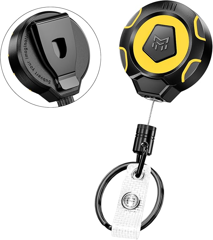 MNGARISTA Upgraded Heavy Duty Retractable Keychain with Belt Clip, 10 OZ Retraction, 31.5"