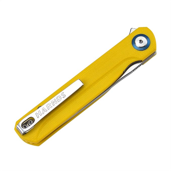 Wind Pocket Knife Flipper Sandvik Steel G10 Handle Folding Knife Ball Bearing with 2-Position Clip