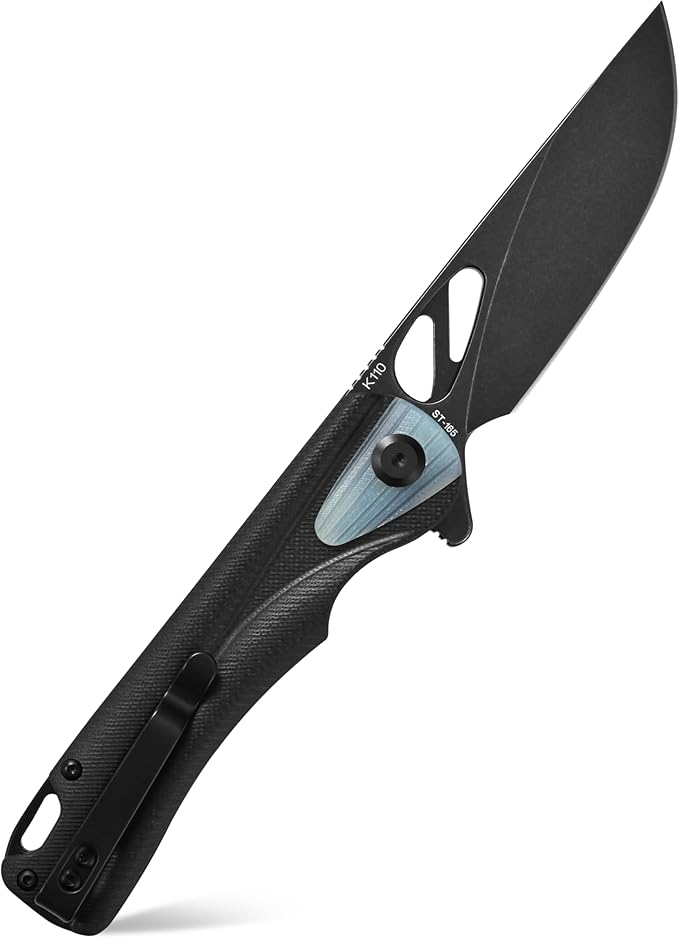 Sitivien ST165 Folding Knife,K110 Steel Blade with G10 Handle EDC Tool Knife Pocket Knife for