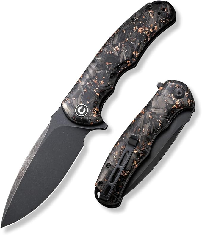 CIVIVI Folding Pocket Knife- Praxis Flipper Liner Lock Knife, 3.75" Black Stonewashed Blade