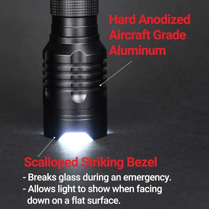 Feit Electric LED Tactical Flashlight - Aluminum Alloy - Zoomable Strike Bezel| Requires
