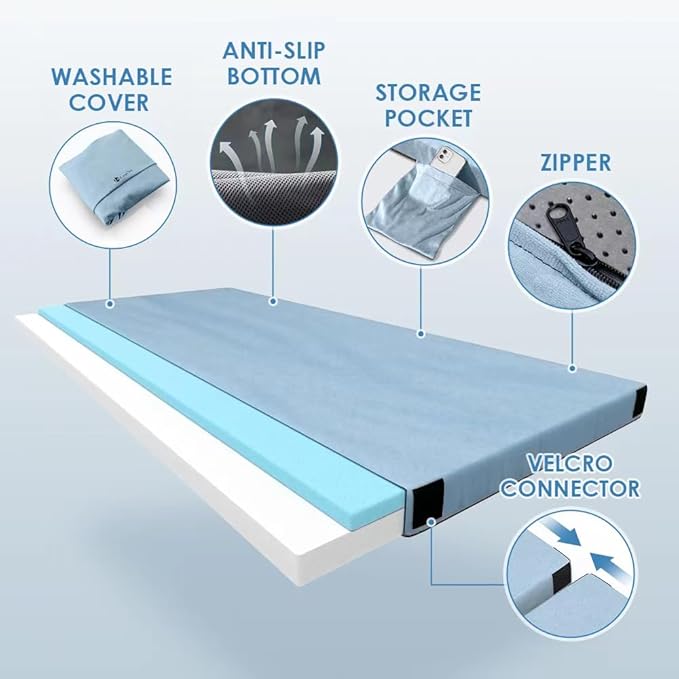 KingChii CertiPUR-US Memory Foam Camping Mattress, Portable Roll Up Travel Car Camping Mattress