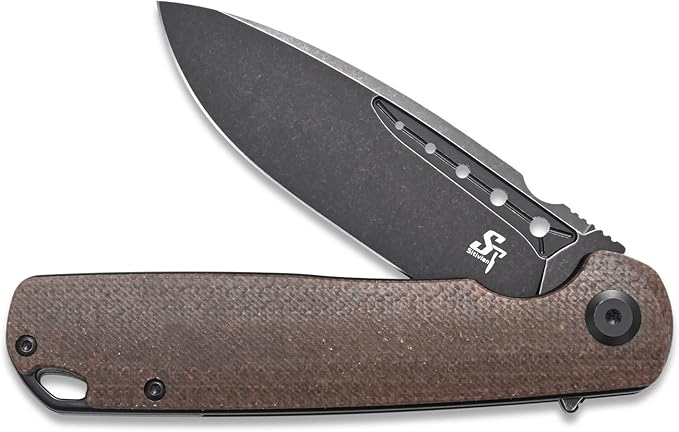 Sitivien ST131 Folding Knife,D2 Blade Micarta Handle EDC Tool Knife with Liner Lock for Outdoor