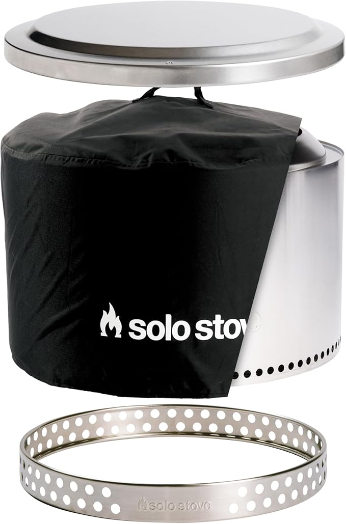 Solo Stove Yukon Amazon Exclusive Bundle | Smokeless Fire Pit with Stand, Lid & Shelter | Wood