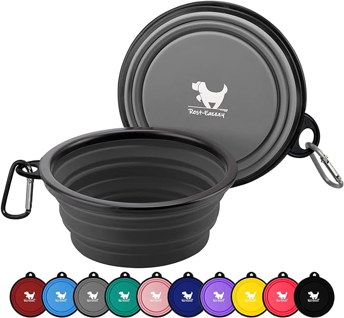 Rest-Eazzzy Large Collapsible Dog Bowls 1000 ml, 2-Pack Dog Portable Water Bowl for Dogs Cats Pet