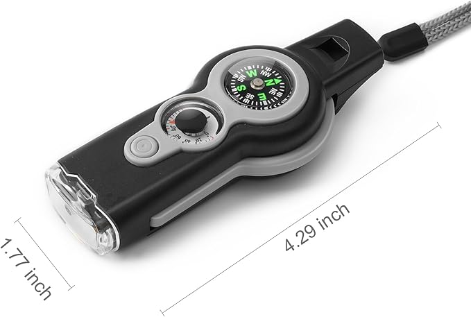 Emergency Survival Function Whistle, Outdoor Multifunctional Tool Safety Whistle with Lanyard
