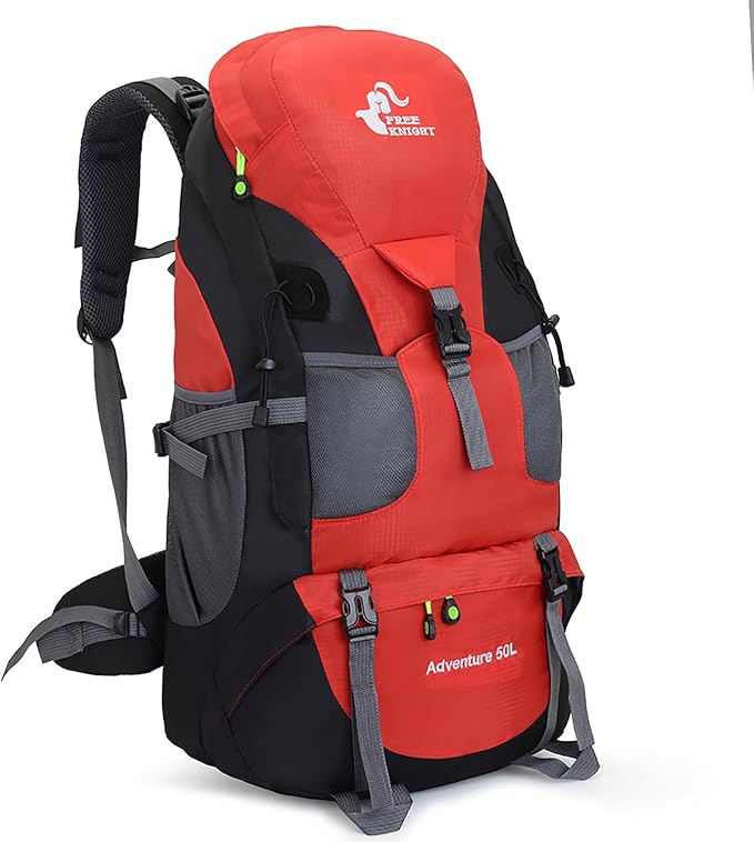 Bseash 50L Hiking Backpack, Water Resistant Lightweight Outdoor Sport Daypack Travel Bag for