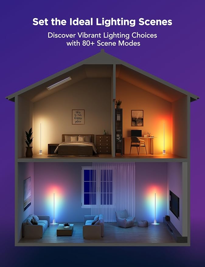 Govee Floor Lamp 2 with Matter, RGBIC, Warm Cool White LED, Alexa Compatible, 1725lm, Music Sync
