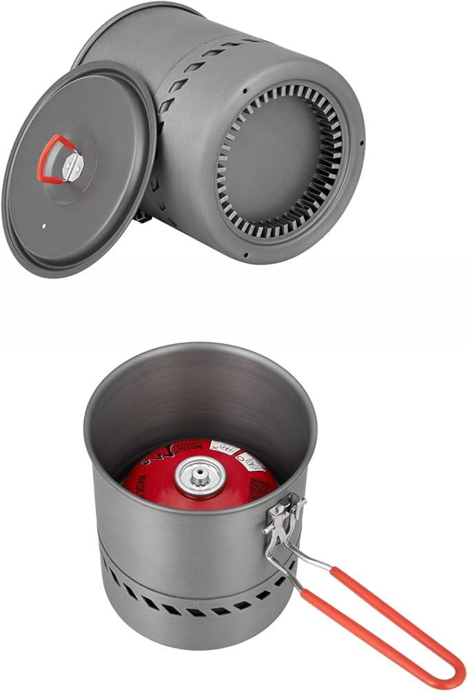 Bulin Camping Pot, 1.5L High Efficiency Backpacking Pot Ultralight Camping Cooking Set Cookware