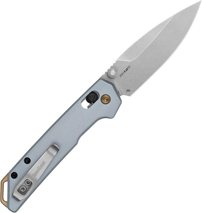 Kershaw Mini Iridium Folding Pocket Knife, 3 inch D2 Steel Blade, DuraLock, Aluminum Handle