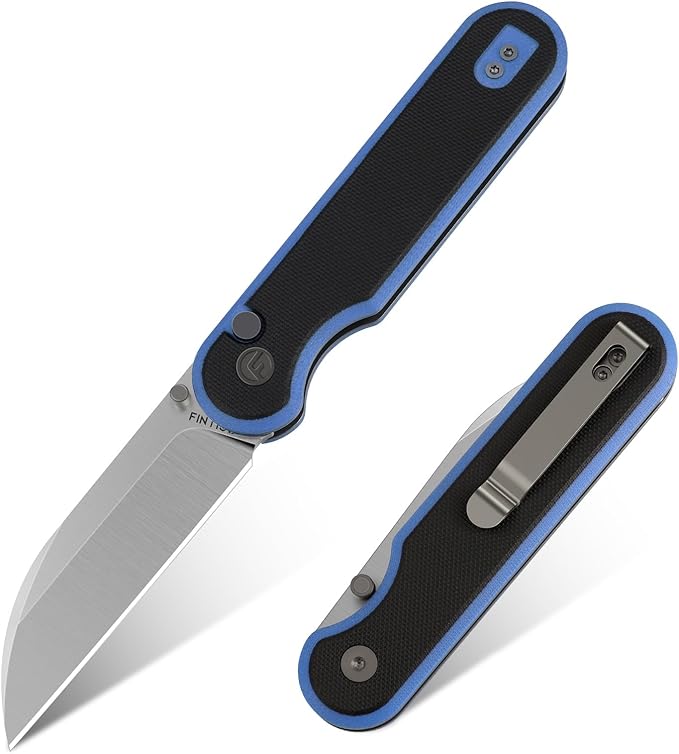 FINTISO Pocket Knife, 3" 14C28N Blade EDC Knife with G10 Handle, Folding Knife with Pocket Clip for