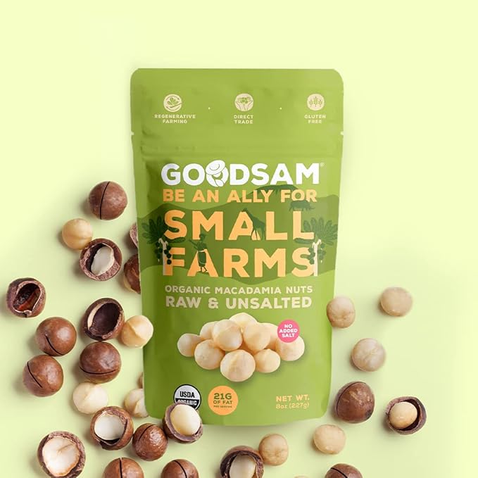goodSAM Organic Raw Macadamia Nuts ??Unsalted, Whole Nuts ??Buttery Creamy Flavor ??Sustainably