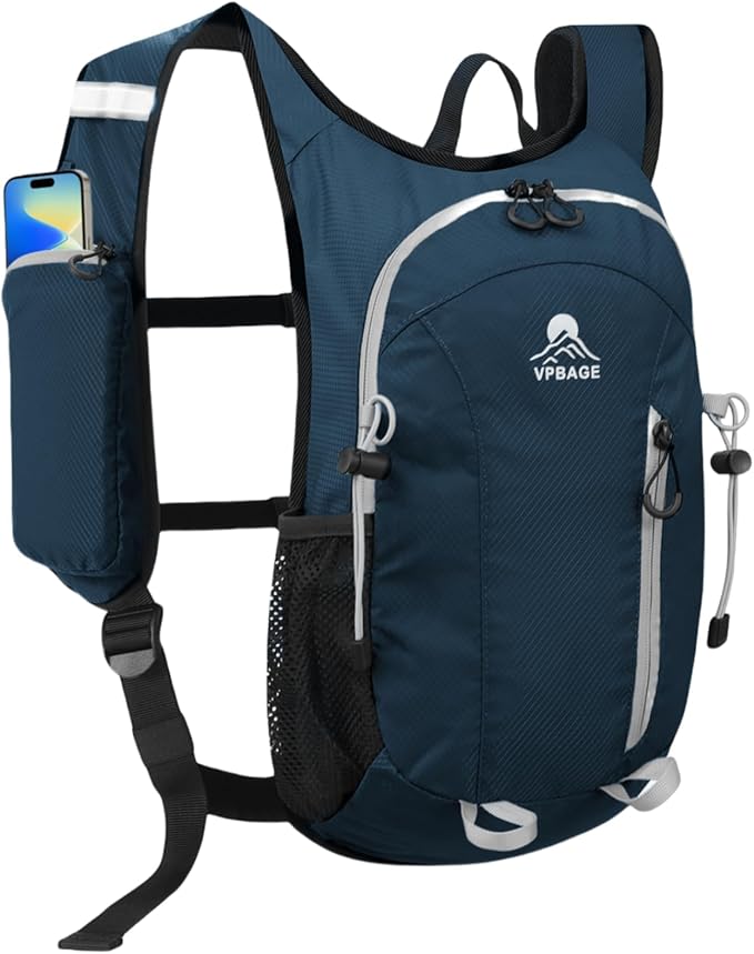 Small Hiking Backpack with Front Phone Holder, Packable Back pack with Chest and Waist Strap