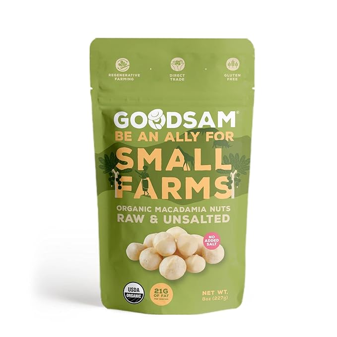 goodSAM Organic Raw Macadamia Nuts ??Unsalted, Whole Nuts ??Buttery Creamy Flavor ??Sustainably