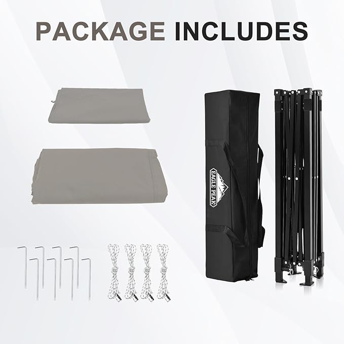 EAGLE PEAK Flex Ultra Compact 5x5 Pop-up Canopy, Sun Shelter, Changing Room, Portable Privacy