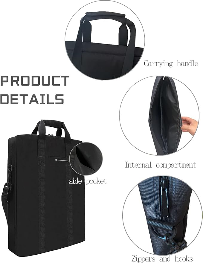 Padded Utility Solar Panel Bag,for Jackery 100 watt Solar Panel,Double Layer Design, Can Hold 2